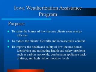 Iowa Weatherization Assistance Program