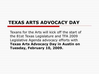 TEXAS ARTS ADVOCACY DAY