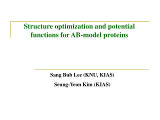 Structure optimization and potential functions for AB-model proteins
