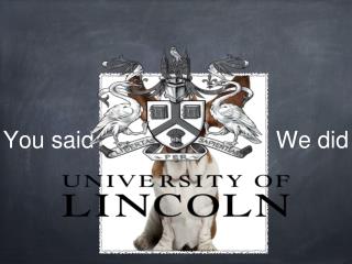 You said ....... We did