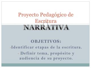Proyecto Pedagógico de Escritura