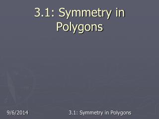 3.1: Symmetry in Polygons