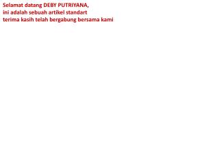 web Selamat Datang DEBY PUTRIYANA