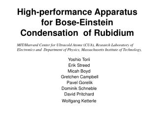 High-performance Apparatus for Bose-Einstein Condensation of Rubidium