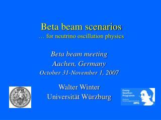 Beta beam scenarios … for neutrino oscillation physics