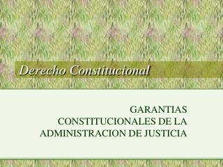 Derecho Constitucional