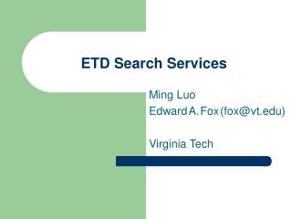 ETD Search Services