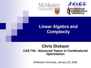 Linear Algebra and Complexity