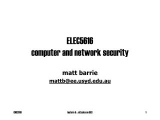 ELEC5616 computer and network security