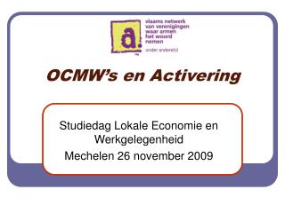 OCMW’s en Activering