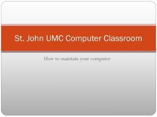 St. John UMC Computer Classroom