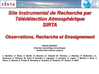 Site Instrumental de Recherche par Télédétection Atmosphérique SIRTA