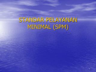 STANDAR PELAYANAN MINIMAL (SPM)