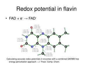 Redox potential in flavin