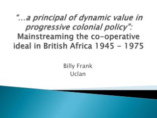 Billy Frank Uclan