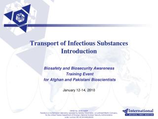 Transport of Infectious Substances Introduction