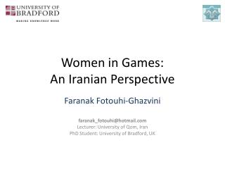 Women in Games: An Iranian Perspective