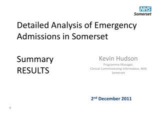 Detailed Analysis of Emergency Admissions in Somerset Summary RESULTS