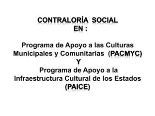 CONTRALORÍA SOCIAL en :
