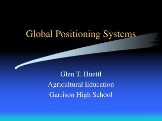 Global Positioning Systems