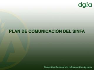 PLAN DE COMUNICACIÓN DEL SINFA