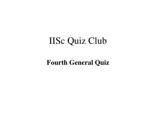 IISc Quiz Club