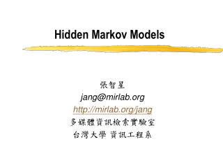 Hidden Markov Models