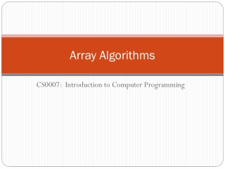 Array Algorithms