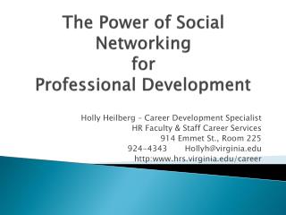 The Power of Social Networking for Professional Development