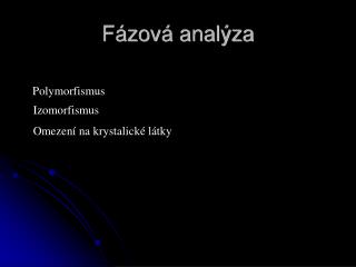 Fázová analýza