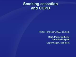 Smoking cessation and COPD