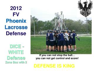 2012 FV Phoenix Lacrosse Defense DICE - WHITE Defense Zone Box with 2