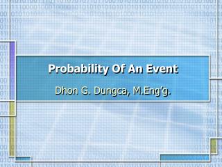 Probability Of An Event