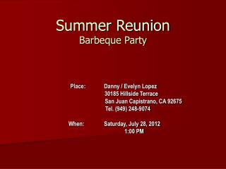 Summer Reunion Barbeque Party