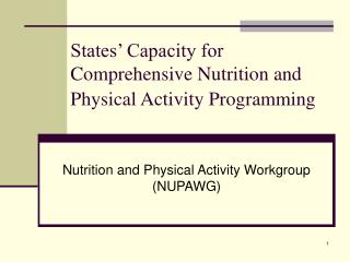 States’ Capacity for Comprehensive Nutrition and Physical Activity Programming