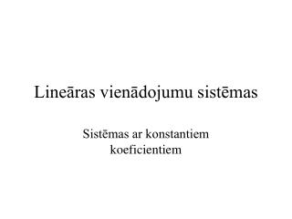 Lineāras vienādojumu sistēmas