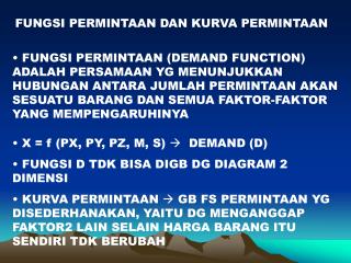 FUNGSI PERMINTAAN DAN KURVA PERMINTAAN