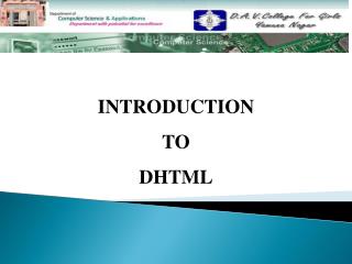 INTRODUCTION TO DHTML