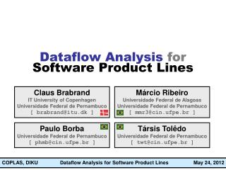 Dataflow Analysis for Software Product Lines