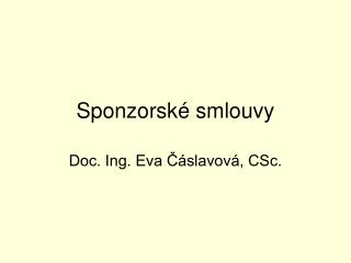 Sponzorské smlouvy