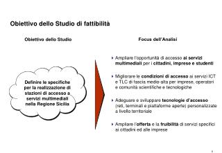 Obiettivo dello Studio di fattibilità