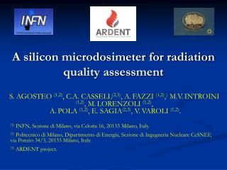 A silicon microdosimeter for radiation quality assessment