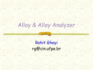 Alloy & Alloy Analyzer