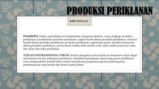 PRODUKSI PERIKLANAN