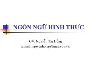 NGÔN NGỮ HÌNH THỨC