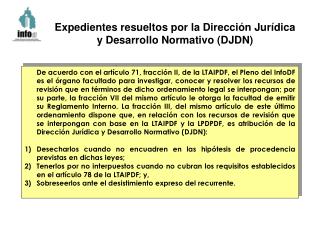 Expedientes resueltos por la Dirección Jurídica y Desarrollo Normativo (DJDN)