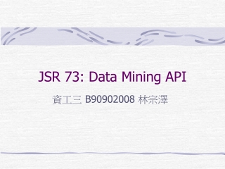 JSR 73: Data Mining API
