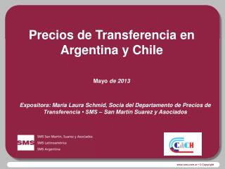 Precios de Transferencia en Argentina y Chile Mayo de 2013