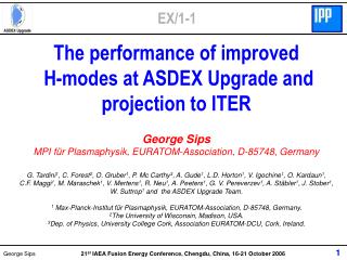 The performance of improved H-modes at ASDEX Upgrade and projection to ITER George Sips