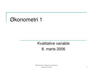 Økonometri 1